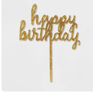 Spritz Gold Glitter Birthday Cake Topper NWT